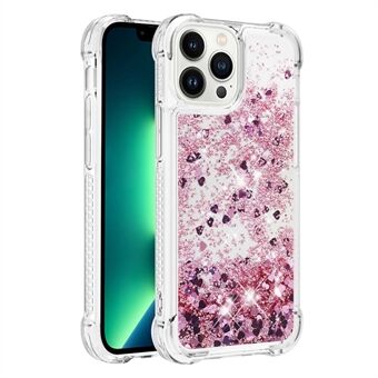 YB Quicksand Series-1 for iPhone 14 Pro Max 6.7 inch TPU Back Cover Shockproof Phone Case with Liquid Floating Glitter Sequins Anti-scratch Phone Shell