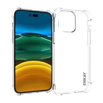 ENKAY HAT PRINCE For iPhone 14 Pro Max 6.7 inch Ultra Slim Anti-fall Crystal Clear Phone Case with Shock-Absorbing Corners Protective Anti-wear TPU Back Cover