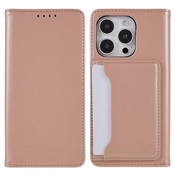 For iPhone 14 Pro Max 6.7 inch Anti-fall Phone Wallet Cover Scratch-resistant Auto Magnetic Closed PU Leather Flip Case with Stand