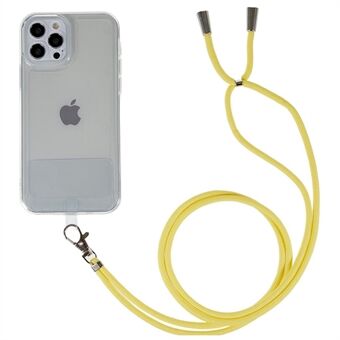 For iPhone 14 Pro Max 6.7 inch Scratch-resistant Protective Case Soft TPU Clear Phone Cover with Long Lanyard