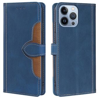 For iPhone 14 Pro Max 6.7 inch PU Leather Skin-touch Phone Case Straw Hat Pattern Protective Cover with Wallet Stand