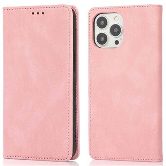 For iPhone 14 Pro Max 6.7 inch PU Leather Phone Drop-proof Case Magnetic Adsorption Flip Stand Wallet Shell