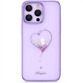 KINGXBAR For iPhone 14 Pro Max Shockproof Case Electroplating Phone Case Anti-Scratch PC Phone Cover with Crystal Decoration