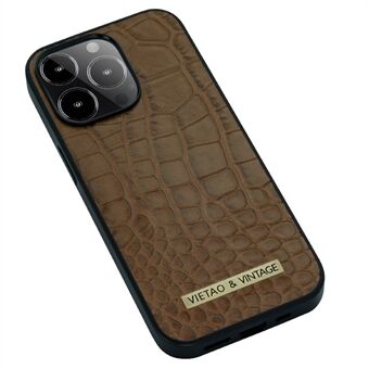 VIETAO For iPhone 14 Pro Max Crocodile Texture PU Leather+PC+TPU Phone Case Business Style Anti-scratch Phone Cover