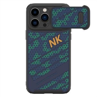NILLKIN For iPhone 14 Pro Max Honeycomb Texture Sliding Camera Protection PC + TPU Phone Case Compatible with MagSafe