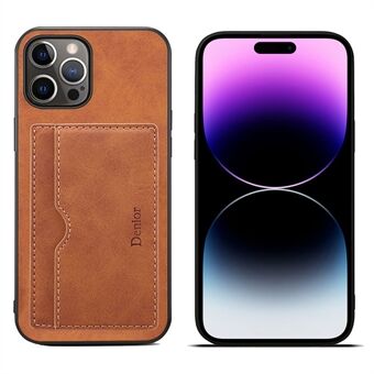 Anti-Fall Phone Case for iPhone 14 Pro Max Shockproof Case with Card Slots PU Leather Coated Protective TPU Cover