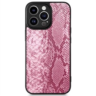 For iPhone 14 Pro Max Precise Cutout Phone Case Snake Texture PU Leather Coated TPU Back Cover