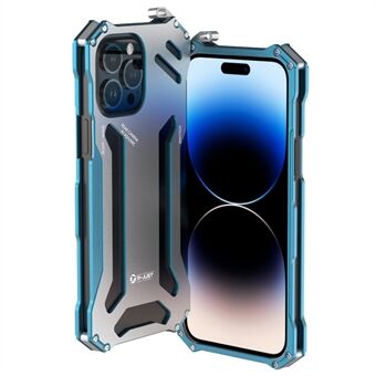 R-JUST Mechanical Armor Metal Phone Case for iPhone 14 Pro Max Shockproof Case Hollow Design Anti-Drop Phone Shell
