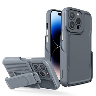 Explorer Series for iPhone 14 Pro Max Hard PC+TPU Shockproof Phone Shell Detachable Back Clip Kickstand Phone Case