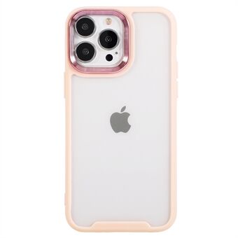 TPU + Acrylic Phone Case for iPhone 14 Pro Max, Anti-drop Transparent Cover with Electroplating Lens Frame
