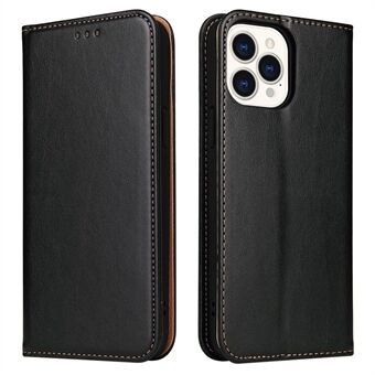 FIERRE SHANN for iPhone 14 Pro Max Cell Phone Case Stand Auto-absorbed Magnetic Closure Flip Wallet Cover PU Leather Phone Shell