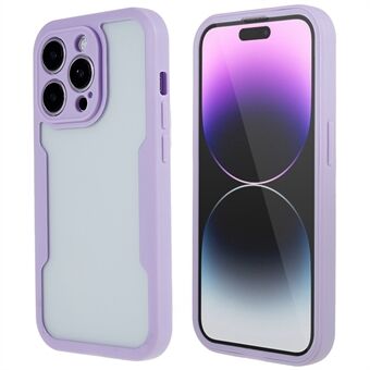 For iPhone 14 Pro Max Anti-drop Phone Case Camera Lens Protection PET Screen Film + Acrylic + TPU Scratch-resistant Mobile Phone Cover