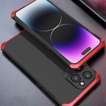 For iPhone 14 Pro Max Metal Frame Phone Case 3-Piece Design Hard PC Shockproof Protection Cover