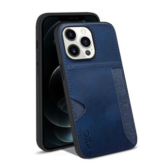 KSQ Style-D For iPhone 14 Pro Max PU Leather Coated TPU+Cloth Anti-drop Cover Card Slot Design Protective Case