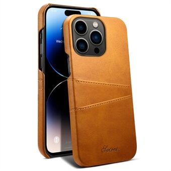SUTENI For iPhone 14 Pro Max Calf Texture Phone Case with Dual Card Slots PU Leather Coated Hard PC Anti-drop Phone Cover