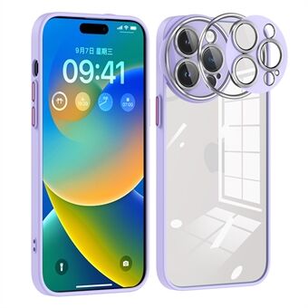 For iPhone 14 Pro Max Big Eyes Series Precise Cutout Glass Lens Protector Non-Yellowing Transparent Phone Case PC + TPU Protective Back Cover