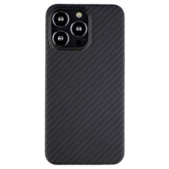 For iPhone 14 Pro Max Carbon Fiber Texture Aramid Fiber Back Case Shockproof Protective Cover - Matte Black