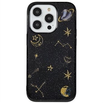 For iPhone 14 Pro Max Epoxy Mobile Phone Case Star Planet Pattern Soft TPU Shockproof Back Cover