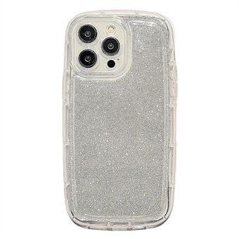 For iPhone 14 Pro Max Shockproof Airbag Transparent TPU Phone Case with Glittery Powder Paper