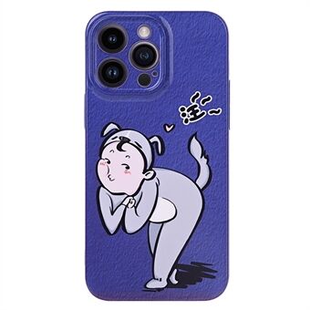 For iPhone 14 Pro Max Hard PC Couple Case, Cartoon Cat Girl  /  Dog Boy Pattern Printing Phone Cover