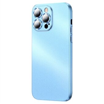 For iPhone 14 Pro Max Electroplating Soft TPU Cover Anti-Fingerprint Matte Phone Case with Built-in Lens Protector