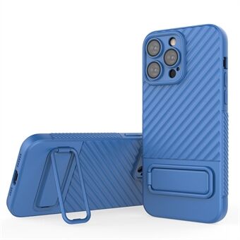 For iPhone 14 Pro Max Soft TPU Kickstand Phone Case Shockproof Cover with Built-in Camera Lens Protector