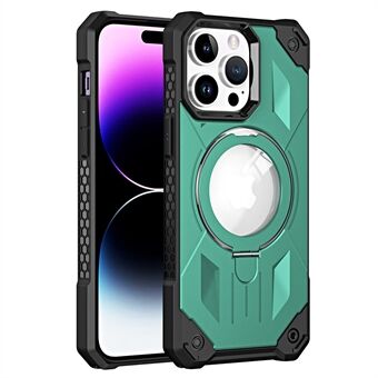 For iPhone 14 Pro Max Kickstand Phone Case Shockproof Magnetic Case Anti-Fingerprint PC+TPU Cell Phone Cover