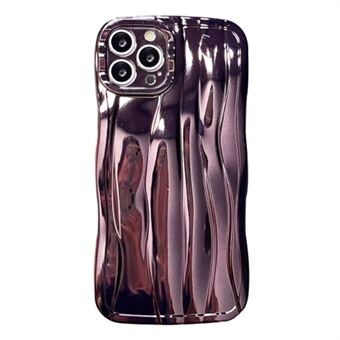 For iPhone 14 Pro Max Electroplating Wave Texture Soft TPU Cover Cell Phone Case