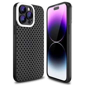 For iPhone 14 Pro Max Heat Dissipation Skin-touch TPU Case Hollow Hole Phone Cover