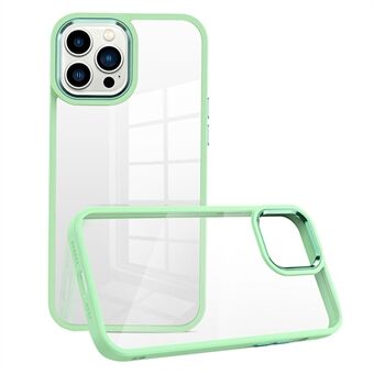 For iPhone 14 Pro Max Metal Lens Frame Clear Cover PC+TPU Anti-scratch Phone Case