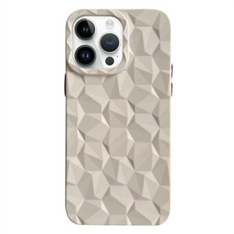 Back Cover for iPhone 14 Pro Max Electroplating Honeycomb Prism Pattern Soft TPU Cell Phone Case