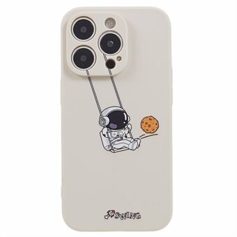 For iPhone 14 Pro Max Astronaut Pattern Printing Case Flexible TPU Anti-Scratch Phone Cover