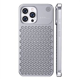 For iPhone 14 Pro Max Hollow Hole Phone Case Heat Dissipation Aluminum Alloy + Silicone Cover