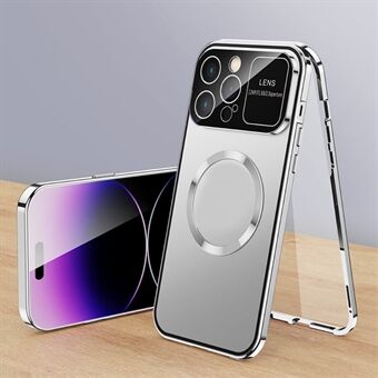 For iPhone 14 Pro Max PC + Aluminium Alloy Hybrid Phone Case All-Wrapped Cover Compatible with MagSafe with Tempered Glass Film