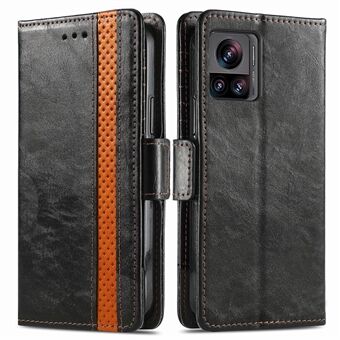 CASENEO 002 Series Anti-drop RFID Blocking Phone Case for Motorola Moto X30 Pro 5G / Edge 30 Ultra 5G, Business Splicing Style Stand Flip Leather Wallet Phone Cover