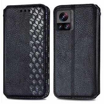 For Motorola Moto X30 Pro 5G / Edge 30 Ultra 5G Anti-Scratch PU Leather Rhombus Imprinted Cover Magnetic Auto-absorbed Stand Wallet Flip Case