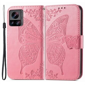 For Motorola Moto X30 Pro 5G / Edge 30 Ultra 5G Phone Case Magnetic Closure Imprinted Butterfly Pattern PU Leather Stand Wallet Flip Cover