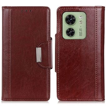 For Motorola Edge 40 5G Anti-scratch Wallet Case Cowhide Texture Stand Leather Phone Cover