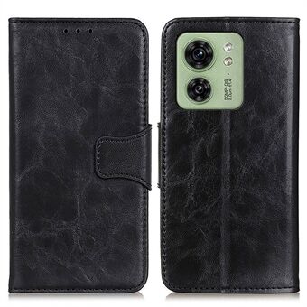 For Motorola Edge 40 5G Crazy Horse Texture Wallet Case Stand Shockproof Split Leather Phone Cover