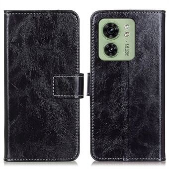 For Motorola Edge 40 5G Leather Wallet Stand Phone Case Retro Crazy Horse Texture Shell