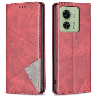 Card Holder Shell for Motorola Edge 40 5G Cell Phone Case Imprinted Line Stand Leather Phone Cover