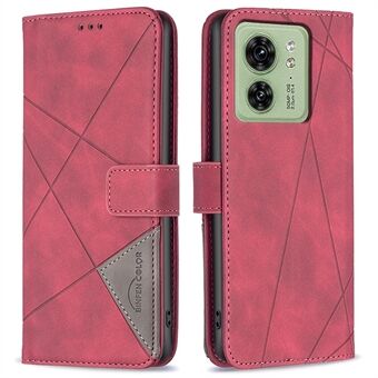 BINFEN COLOR BF05 Protective Cover for Motorola Edge 40 5G Stand Wallet PU Leather Imprinted Phone Case