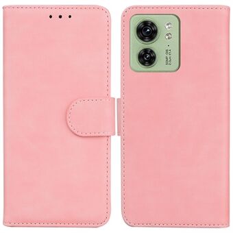 For Motorola Edge 40 5G Phone Case Stand Wallet Solid Color Anti-Scratch PU Leather Mobile Phone Cover