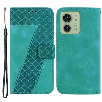 Leather Phone Cover for Motorola Edge 40 5G 7-Shape Imprinted Wallet Stand Anti-fall Case