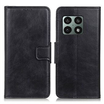 Crazy Horse Texture Phone Case Wallet Stand Design PU Leather Magnetic Clasp Phone Protector for OnePlus 10 Pro 5G