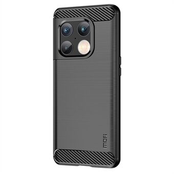 MOFI for OnePlus 10 Pro 5G Drop-proof Stylish Phone Shell Carbon Fiber Texture Brushed Surface TPU Cell Phone Case