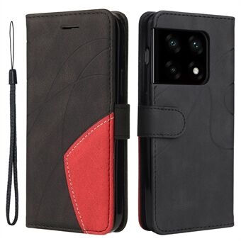 KT Leather Series-1 Color Splicing Phone Case for OnePlus 10 Pro 5G, Wallet Stand PU Leather Cover