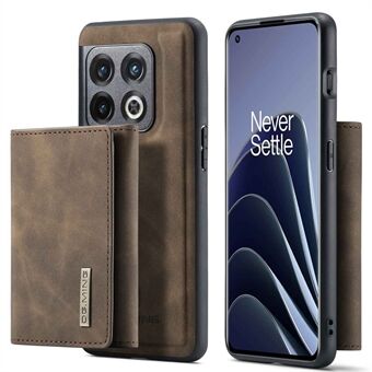 DG.MING M1 Series For OnePlus 10 Pro 5G Magnetic Adsorption 2-in-1 Wallet PC+TPU+PU Leather Phone Drop-proof Case with Kickstand