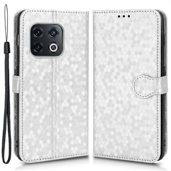 For OnePlus 10 Pro 5G Dot Pattern Imprinted Folio Flip Phone Case PU Leather Protective Cover with Stand Wallet