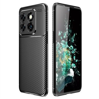 For OnePlus 10T 5G / Ace Pro 5G Anti-Scratch Carbon Fiber Texture Phone Case Soft Skin TPU Shockproof Protective Cover